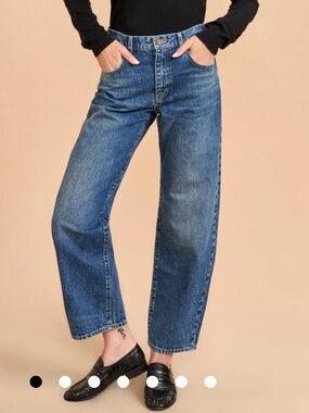 La Ligne Marilyn Mid-Rise Barrel Jean James Wash